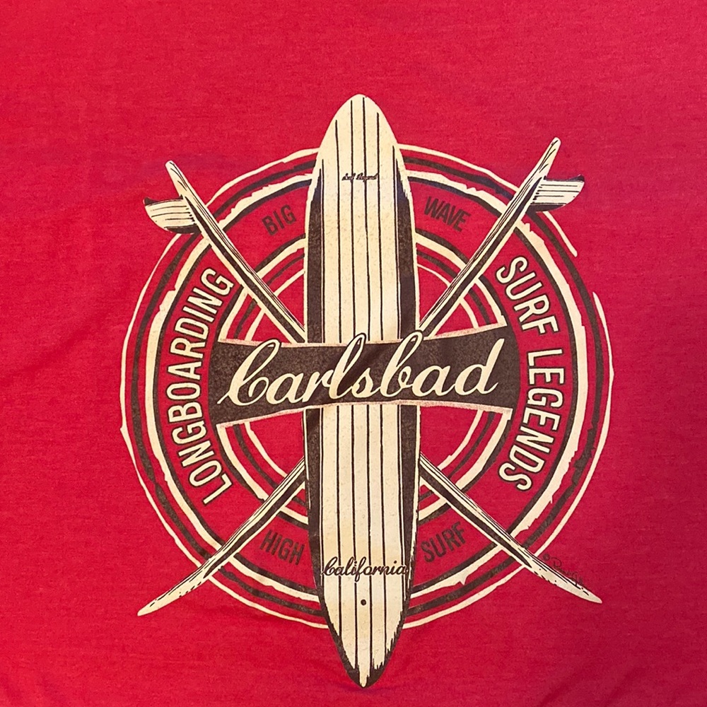 Spectra USA Carlsbad California Surf T-Shirt Red 2XL Vintage Longboarding